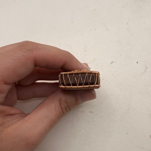 Handcrafted Amorite Dragons Blood Wire Wrapped Pendant Boho Hippie Jewelry - Picture 4 of 11